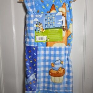 Bluey & Friends 50 x 70 Blue Soft Plush Quilt Design Kids Throw Blanket